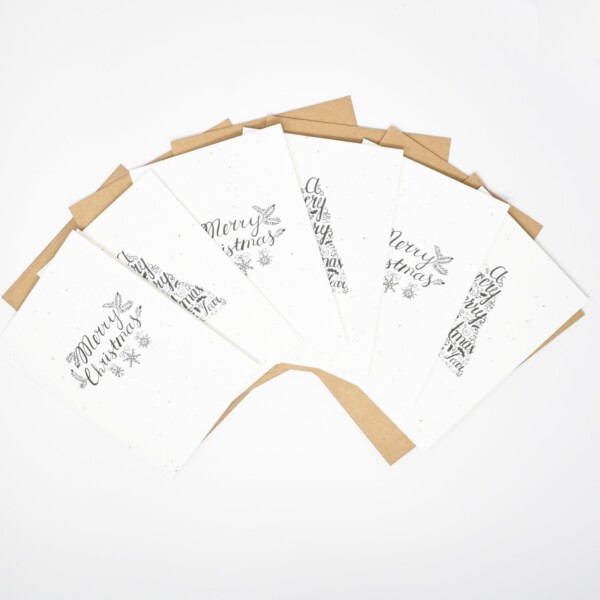 Seed Paper Christmas Card 'Merry Christmas' - 6 Pack