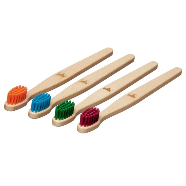 Children's Natural Beech Wood Toothbrush - Fox