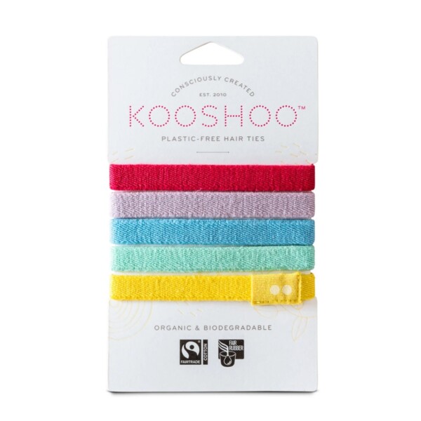 Rainbow Organic Plastic-free Hair Ties - 5 Pack