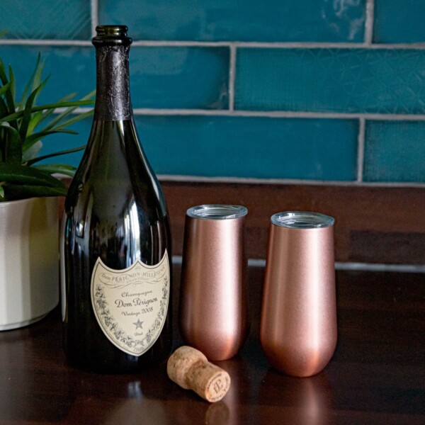 Stainless Steel Champagne Flute Set - Rose Gold - Image 2