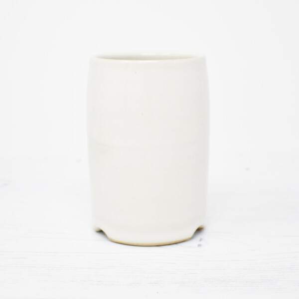 White Ceramic Toothbrush Mug