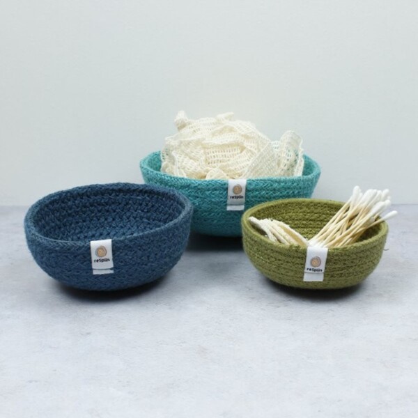 Natural Jute Mini Bowl Set - Ocean - Image 2