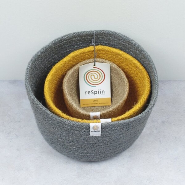 Natural Tall Jute Basket Set - Beach - Image 3