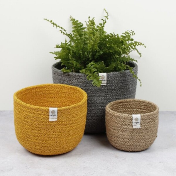 Natural Tall Jute Basket Set - Beach - Image 2