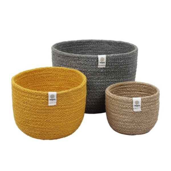 Natural Tall Jute Basket Set - Beach