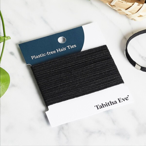 Plastic Free Hair Ties 8 Pack - Black