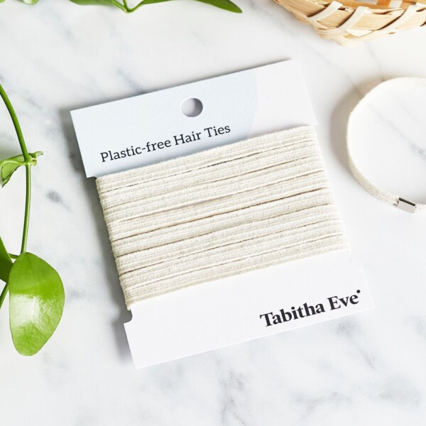 Plastic Free Hair Ties 8 Pack - Natural