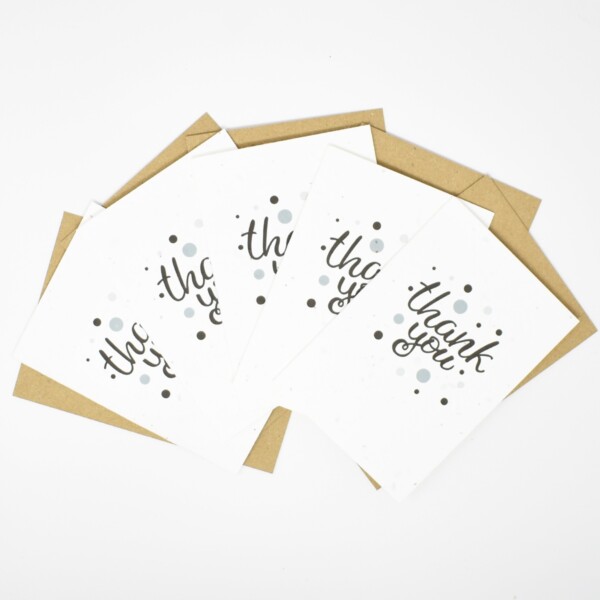 Seed Paper Greeting Card 'Thank You' - 5 Pack