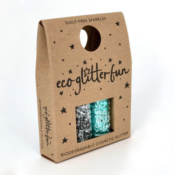 Eco Glitter 2 Piece Set - Aqua & Silver