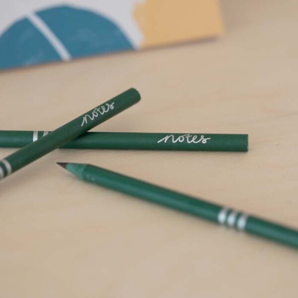'Notes' Recycled Pencils - Green Pack of 3 - Image 2