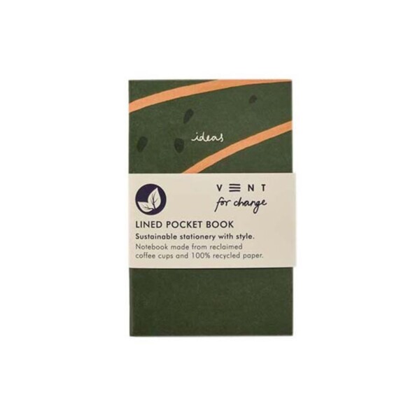 'Ideas' Lined Pocket Notebook - Green