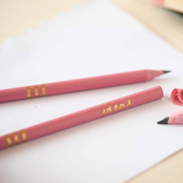 'Ideas' Recycled Pencils - Pink Orchid Pack of 3 - Image 2