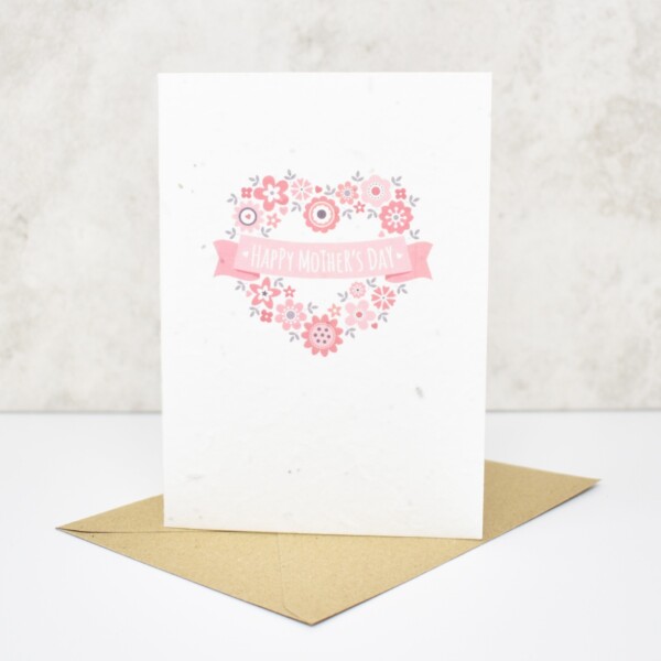 Seed Paper Greeting Card - 'Happy Mother's Day' Heart