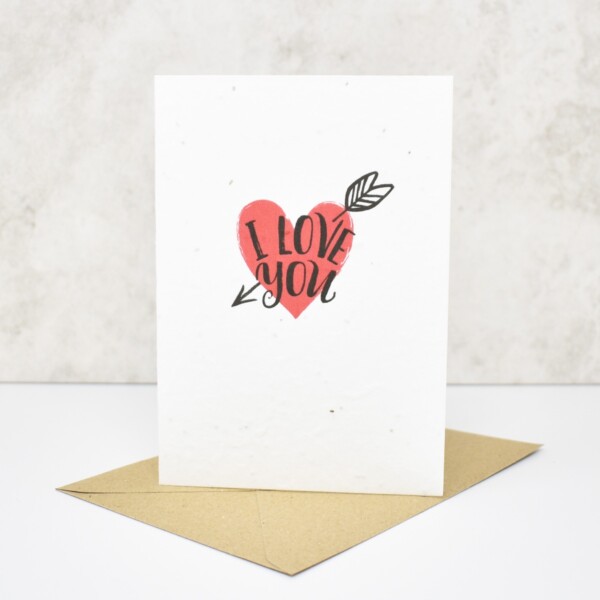 Seed Paper Greeting Card - 'I Love You'