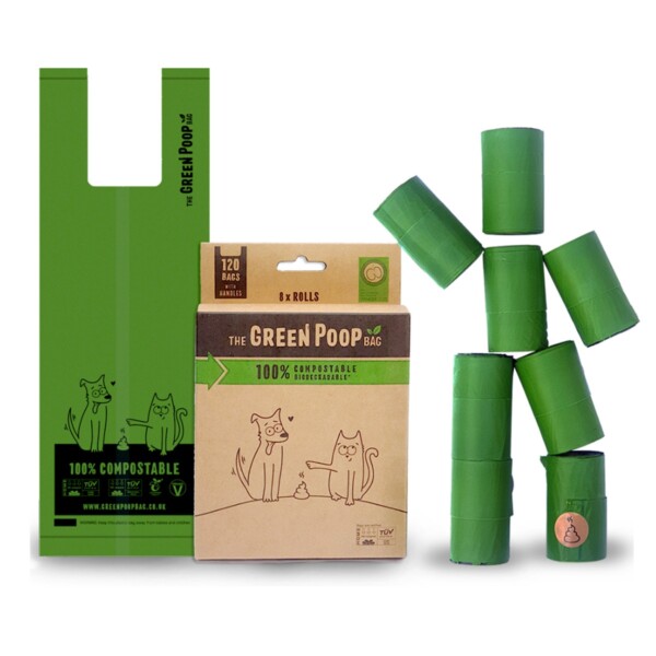100% Compostable Dog Poop Bags - 120 bags