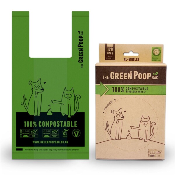 100% Compostable Dog Poop Bags XL - 120 bags