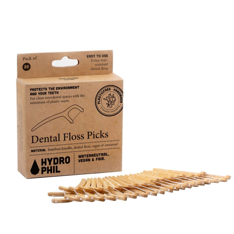 Hydrophil Bamboo Dental Floss Sticks Pack of 20 Peace With The Wild