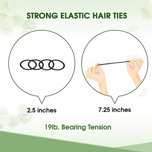 Black Organic Biodegradable Hair Ties - 27 Pack - Image 2