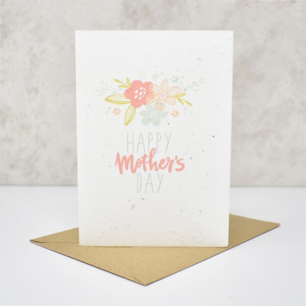 Seed Paper Greeting Card - 'Happy Mother's Day' Floral