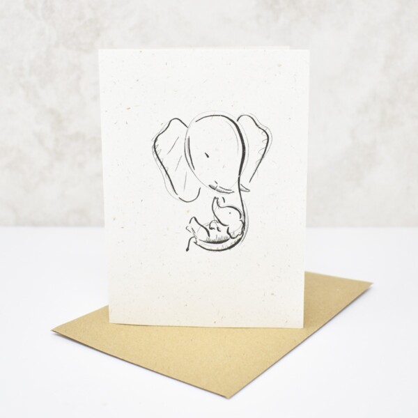 Elephant Dung Paper Greeting Card 'Hug'