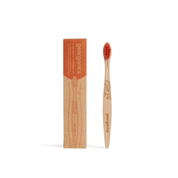 Children's Beech Wood Toothbrush - Red