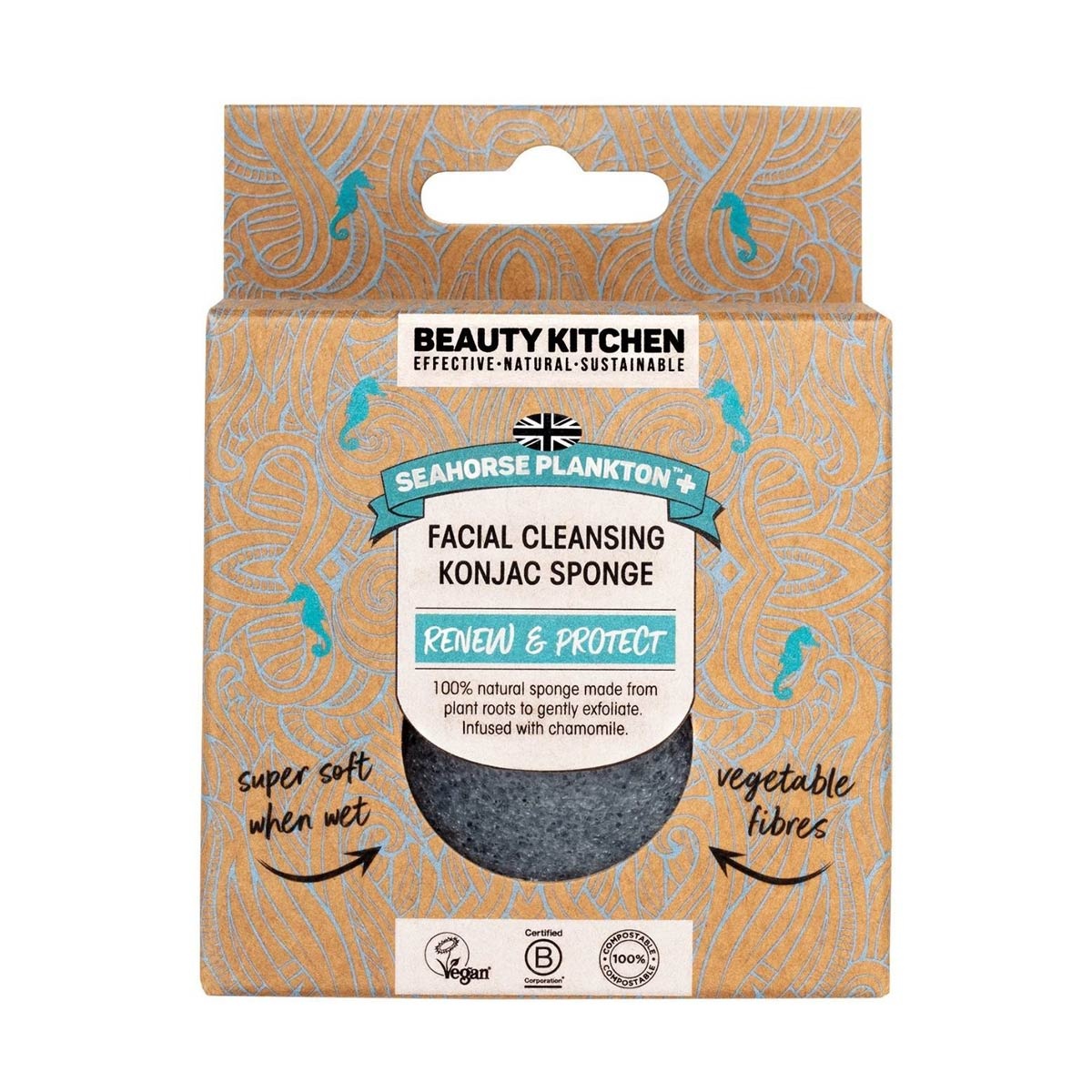 Beauty Kitchen Seahorse Plankton Facial Cleansing Konjac Sponge Peace With The Wild