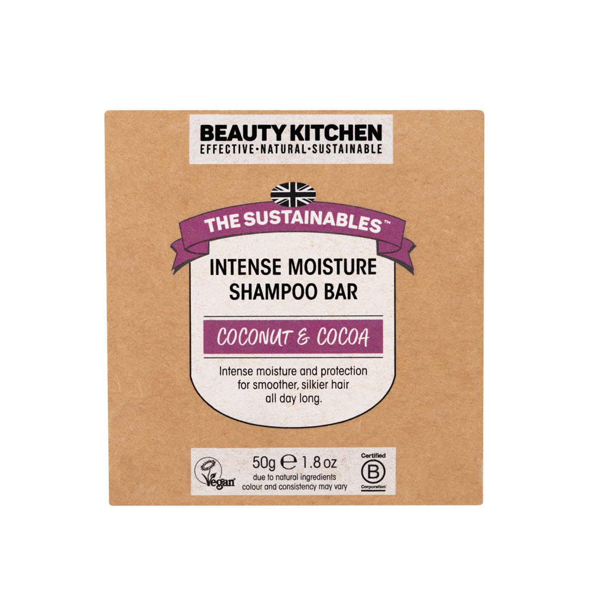 BEAUTY KITCHEN EFFECTIVE-NATURAL-SUSTAINABLE ST T T INTENSE MOISTURE SHAMPOO BAR elb e b lh Y Intense moisture and protection for smoother, silkier hair all day long. G raas colour and consistency may vary 