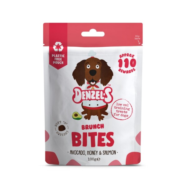Brunch Dog Bites - Avocado, Honey & Salmon 100g