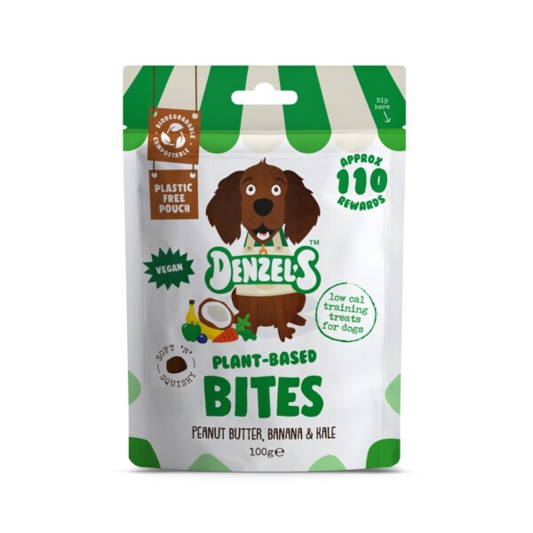 Vegan Plant-Based Dog Bites - Peanut, Banana & Kale 100g
