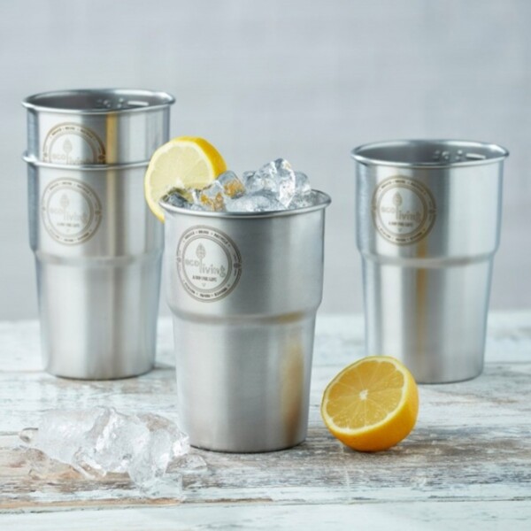 Stainless Steel Pint Cups - 4 Pack
