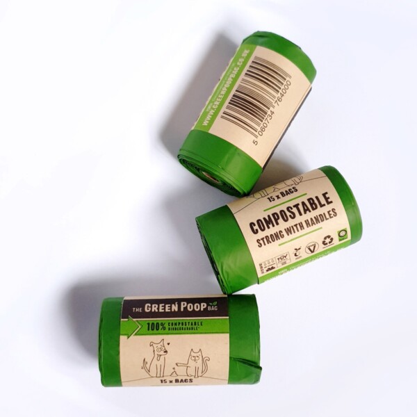 100% Compostable Dog Poop Bags - 15 bags