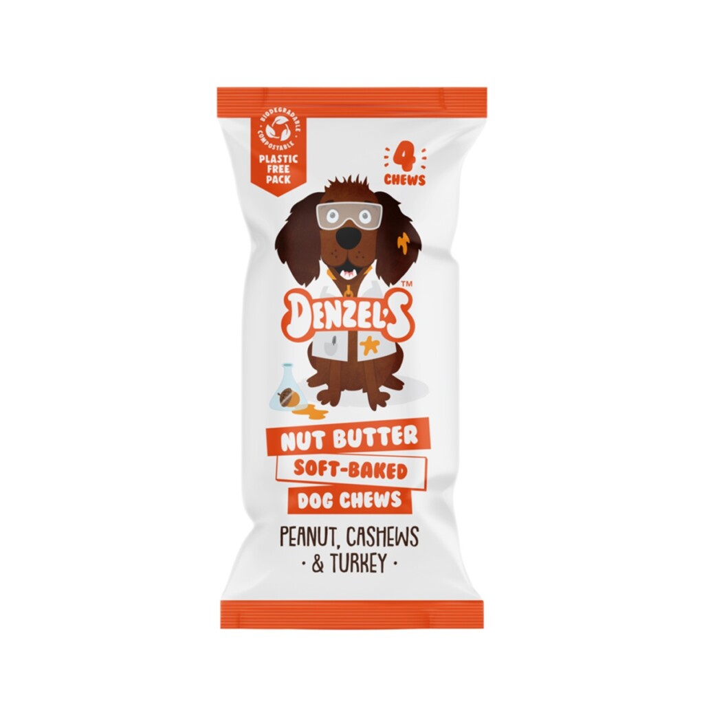 Denzel's Nut Butter SoftBaked Dog Chews Peanut, Cashews & Turkey