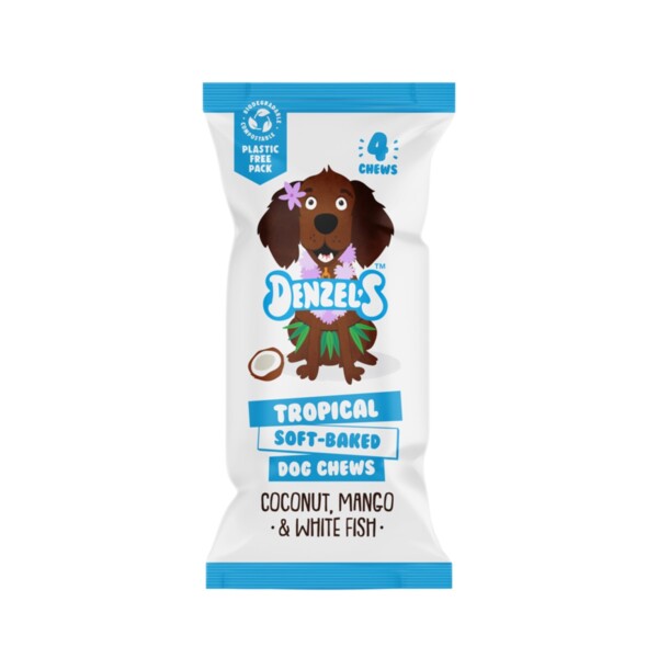 Tropical Soft-Baked Dog Chews - Coconut, Mango & White Fish 75g