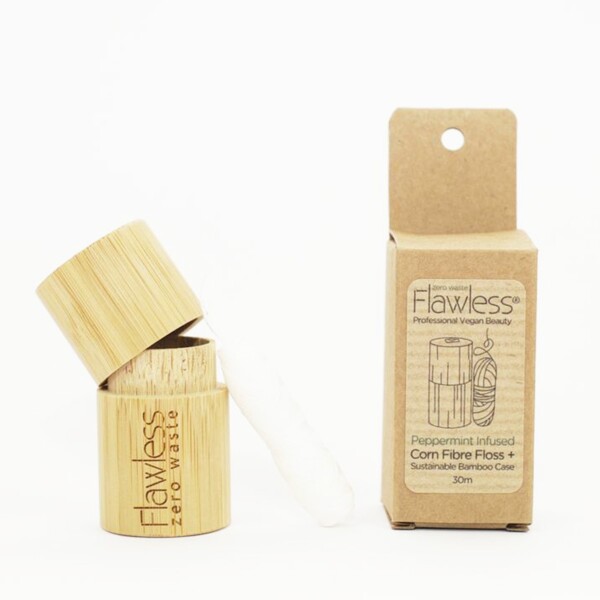 Compostable Dental Floss with Bamboo Dispenser - Peppermint