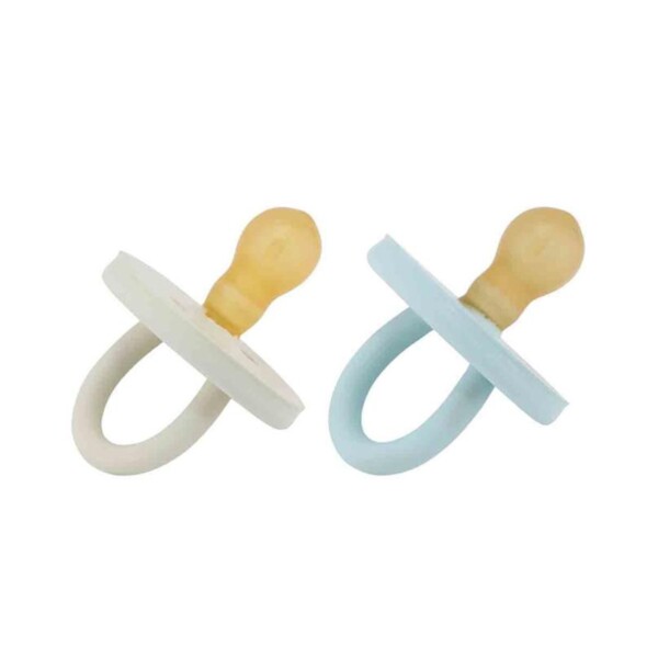 BumiBébé Natural Rubber Pacifier 0-3 Months - Denim & Sage 2 Pack - Image 2