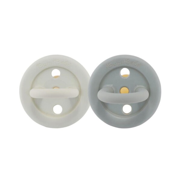 BumiBébé Natural Rubber Pacifier 3-36 Months - Dove Grey & Sage 2 Pack