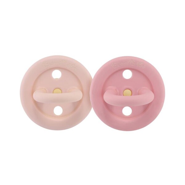 BumiBébé Natural Rubber Pacifier 3-36 Months - Pink & Rose 2 Pack