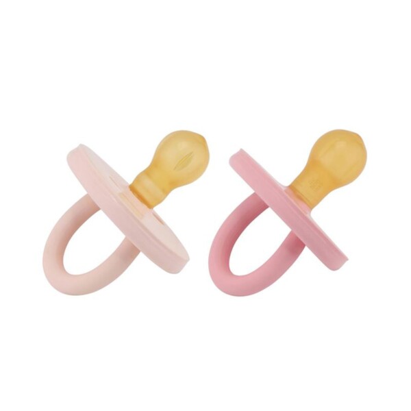 BumiBébé Natural Rubber Pacifier 3-36 Months - Pink & Rose 2 Pack - Image 2