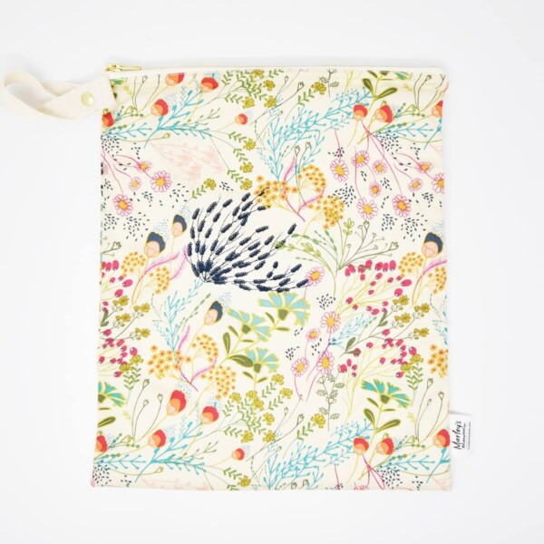 Large Nappy Wet Bags - Ivory Floral