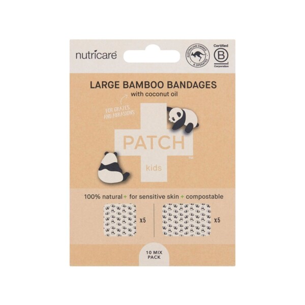 Coconut Oil Large Natural Bamboo Plasters - 10 Mix Pack