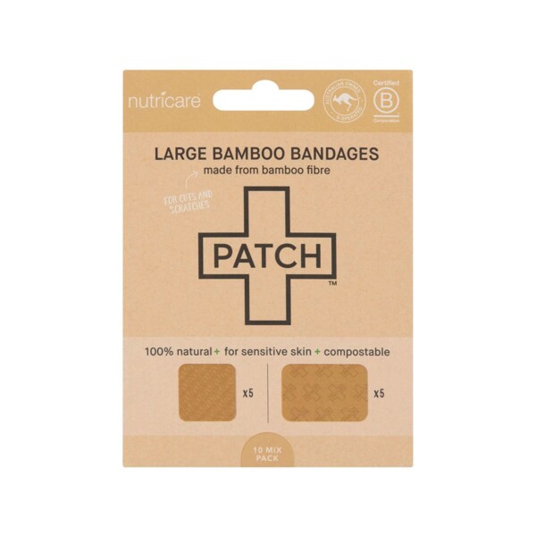 Large Natural Bamboo Plasters - 10 Mix Pack