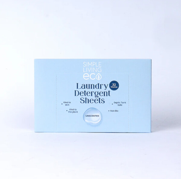 Natural Laundry Detergent Sheets Unscented -32 Sheets