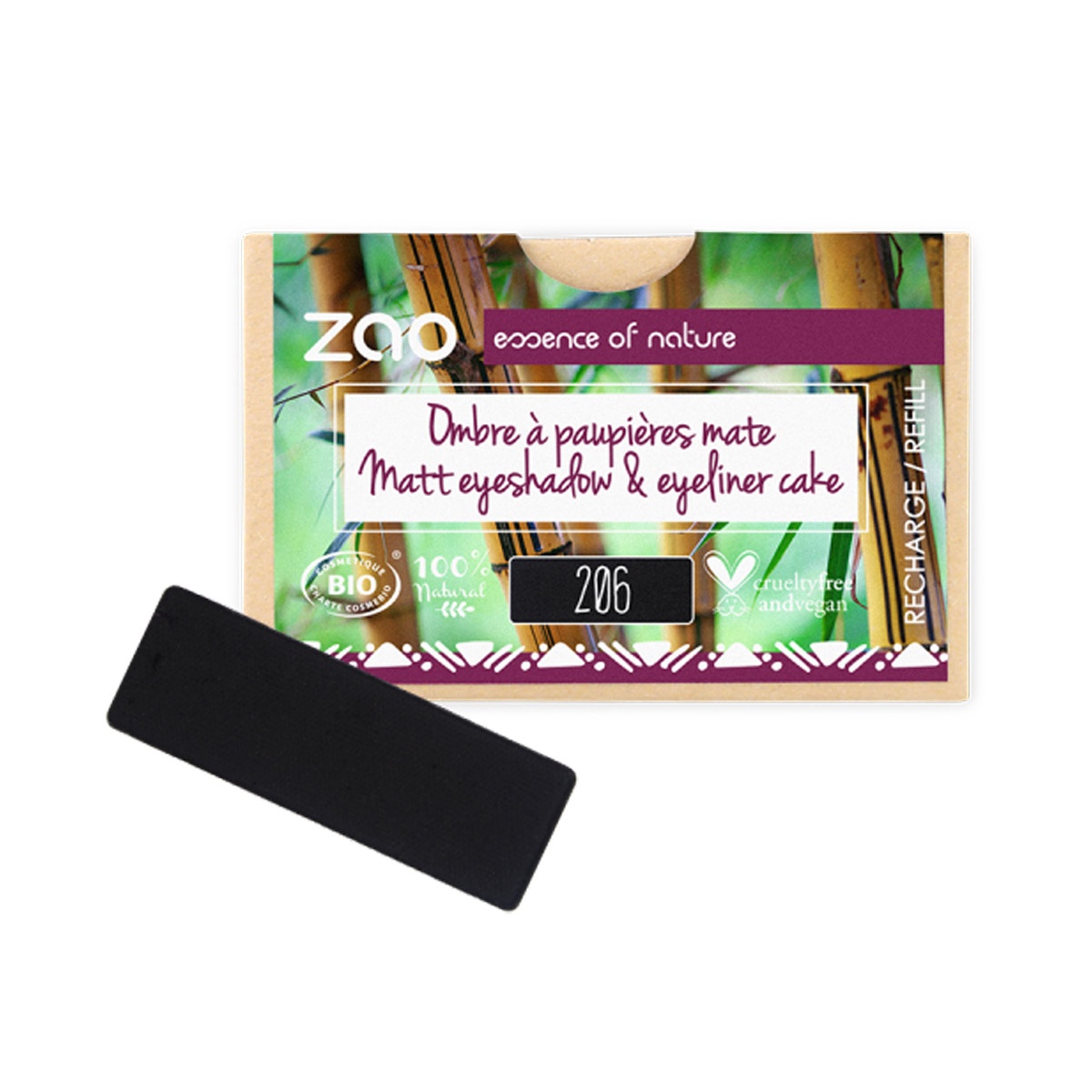 Zao Rectangular Eyeshadow Refills Matt Peace With The Wild