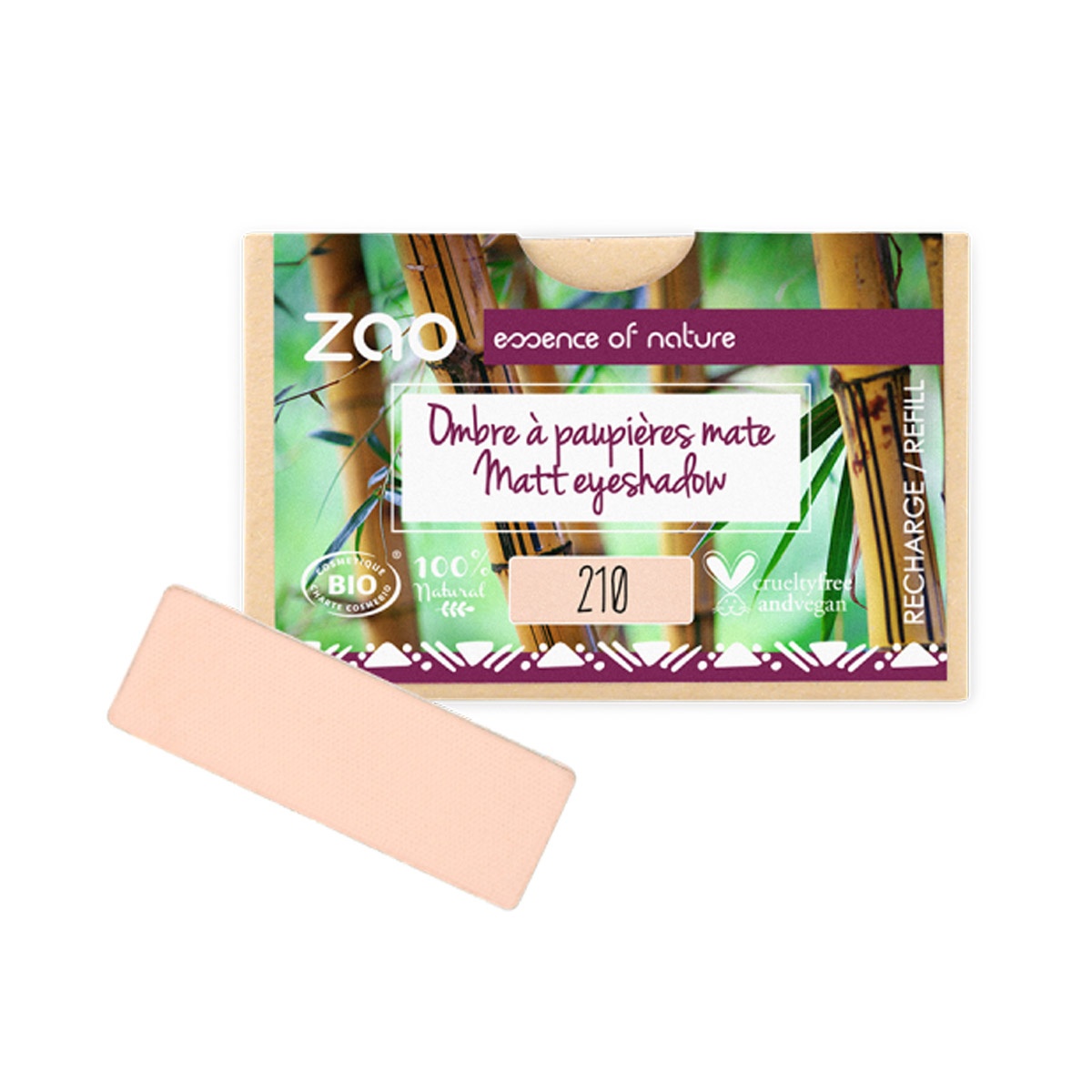 Zao Rectangular Eyeshadow Refills Matt Peace With The Wild