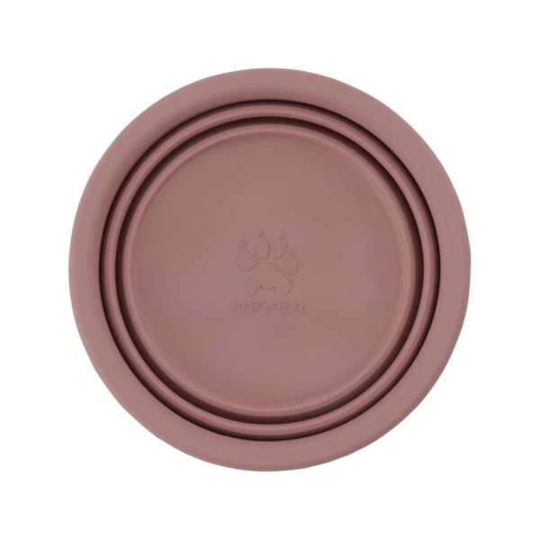 Natural Rubber Dog Bowl On The Go - Old Rose - Image 3