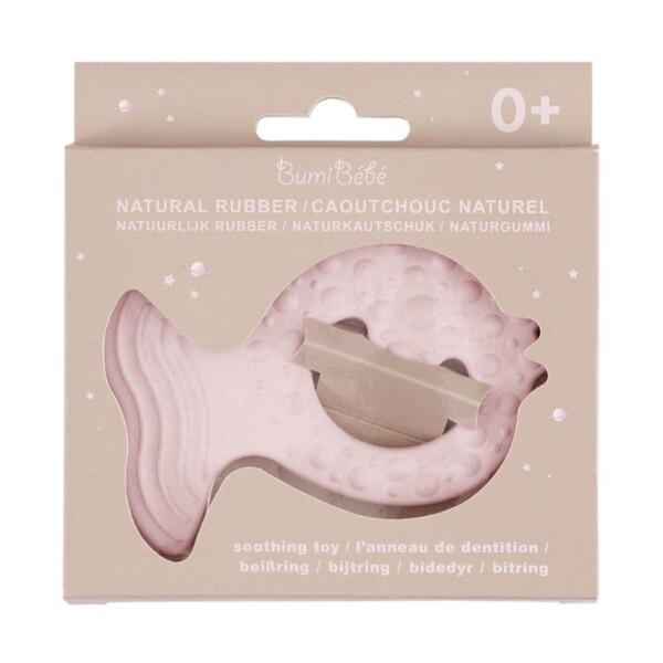 Bumi Bébé Natural Rubber Fish Soothing Toy - Rose - Image 2