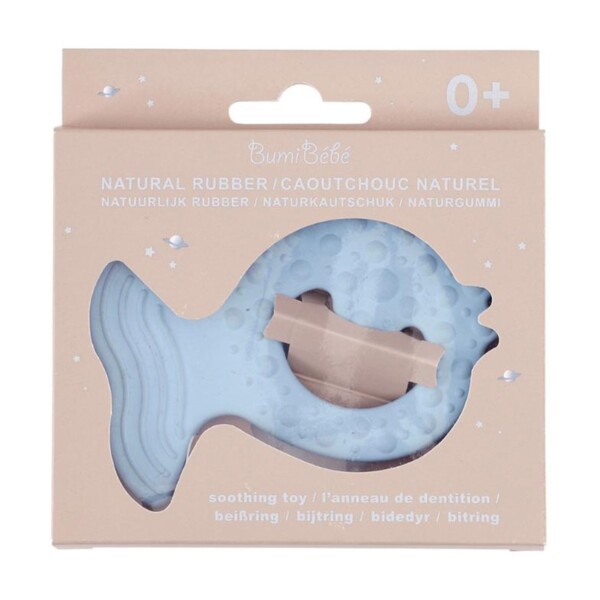 Bumi Bébé Natural Rubber Fish Soothing Toy - Sky Blue - Image 2