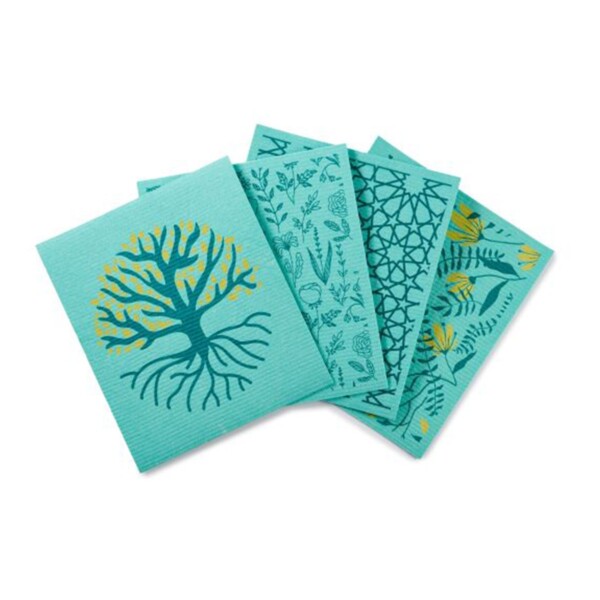Jumbo Compostable Sponge Cleaning Cloths - Green - 4 Pack - Image 2