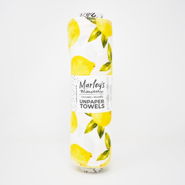 12 Rolled Unpaper Towels - Vintage Lemons
