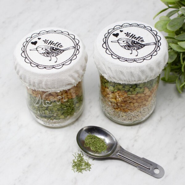Set Of 2 Mason Jar Organic Cotton Covers